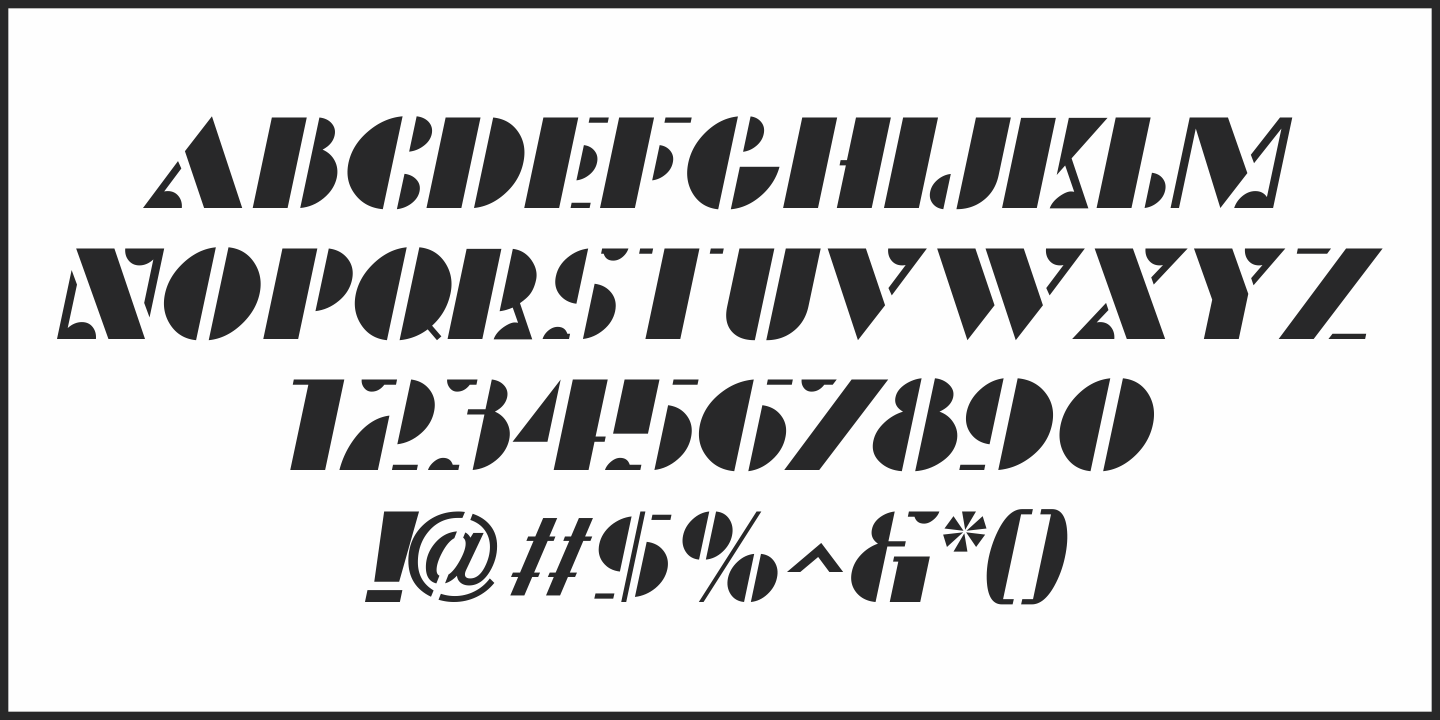 Etched Stencil JNL Regular Font preview
